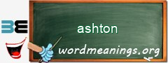 WordMeaning blackboard for ashton